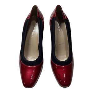 Ron White Patent Leather Black & White Pumps Size EU 38